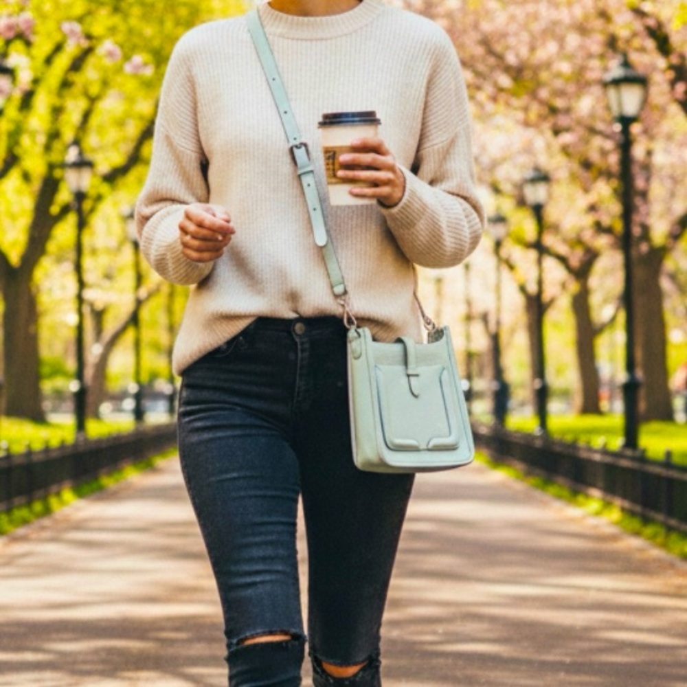 Rebecca Minkoff Micro Regan Crossbody – Sea Glass Mint Pebbled Leather